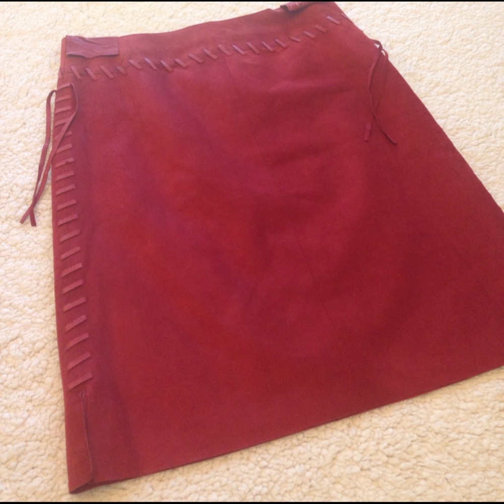 KENNETH COLE Suede leather skirt